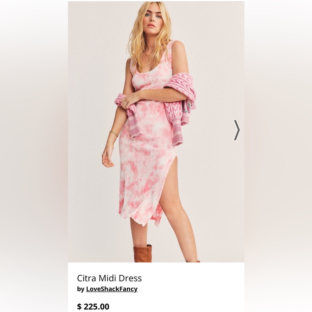 LOVESHACKFANCY 💕
Citra Tie-Dye Midi Dress - Millennial Pink EUC